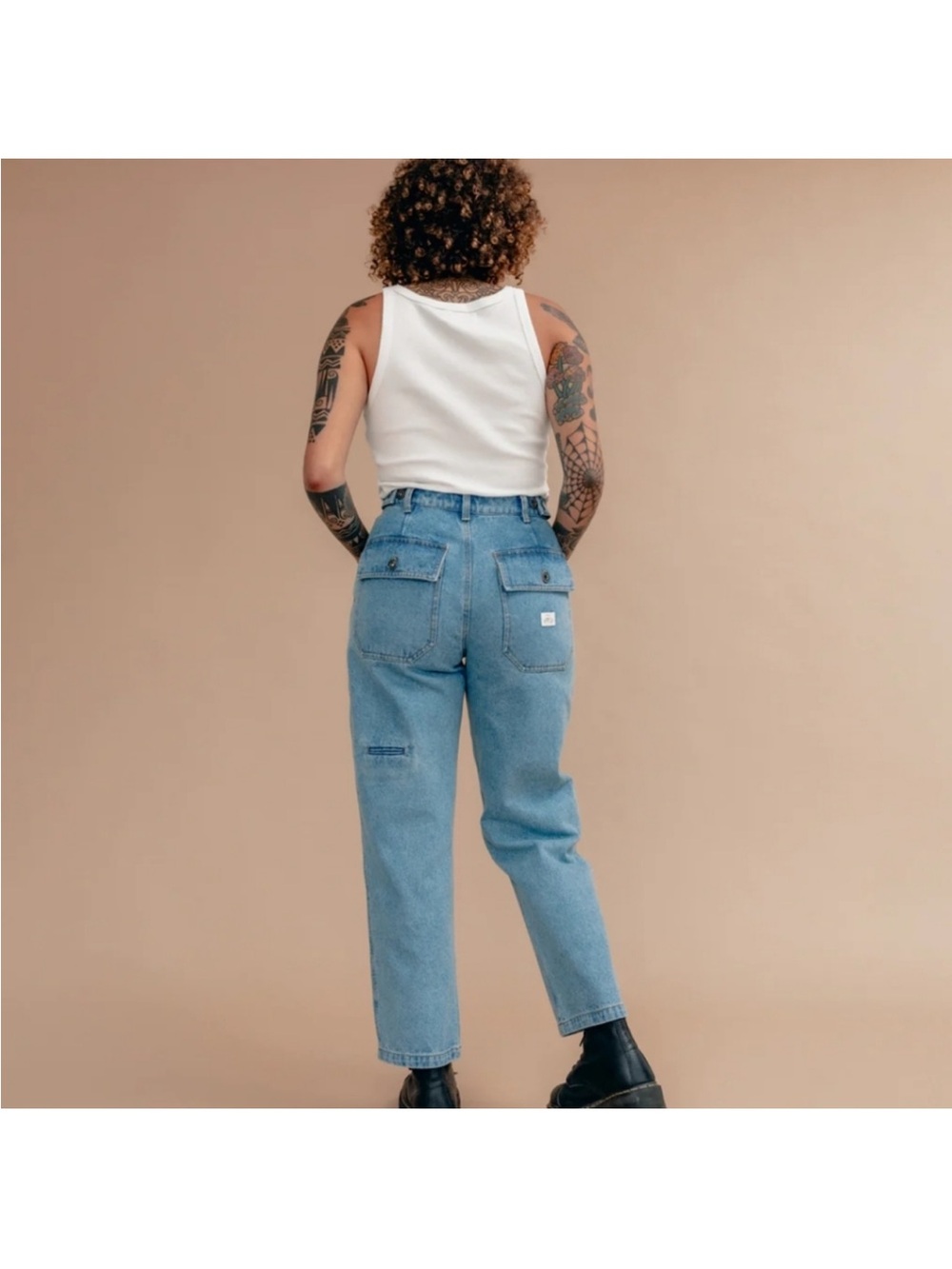 ❤️ P & CO HIGH RISE STRAIGHT LEG 304 SERVICE FATIGUE JEANS, UK 16